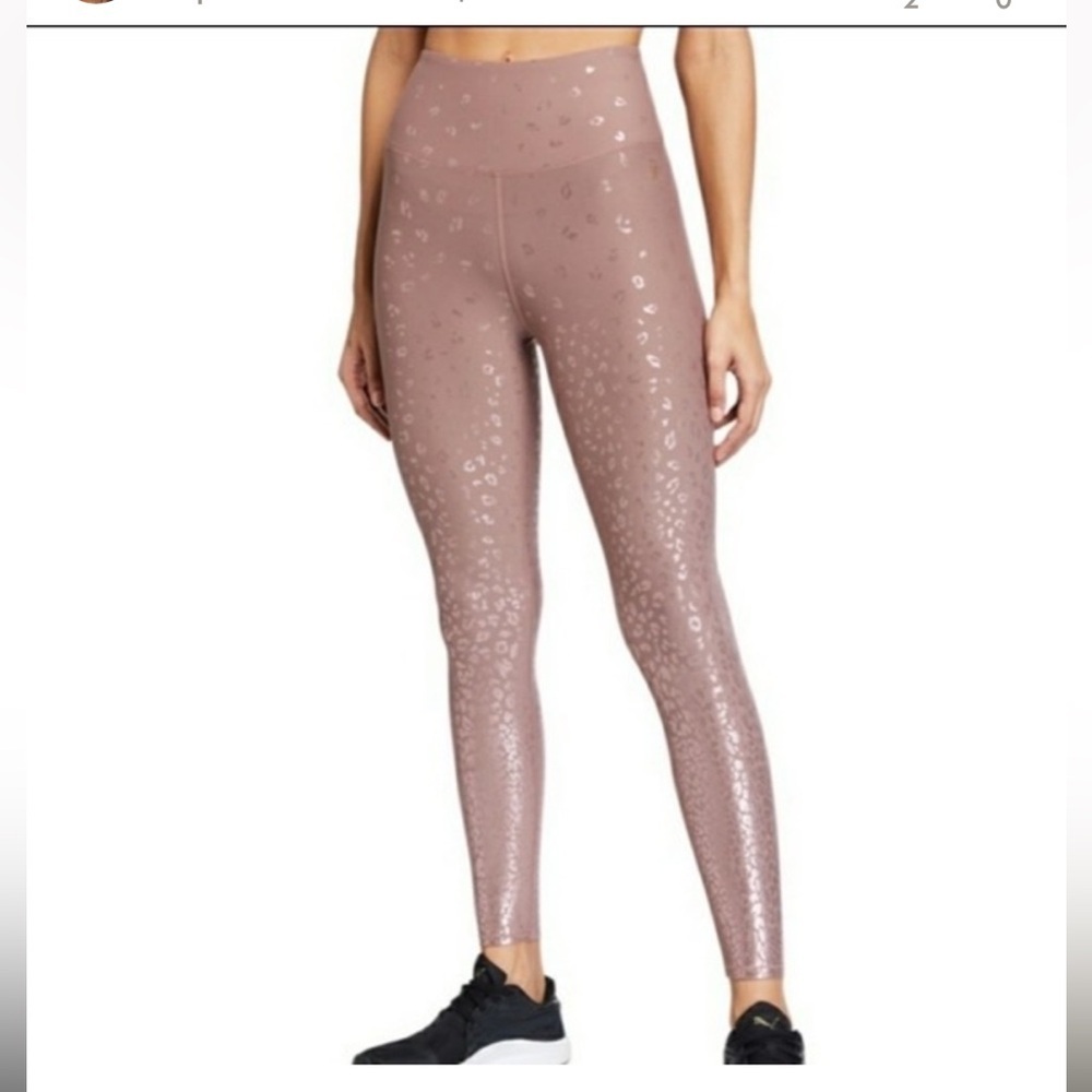 Good American Leggings Size 4 Dusk Rose Gold Leopard Print Core